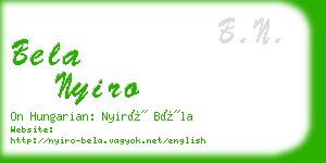 bela nyiro business card
